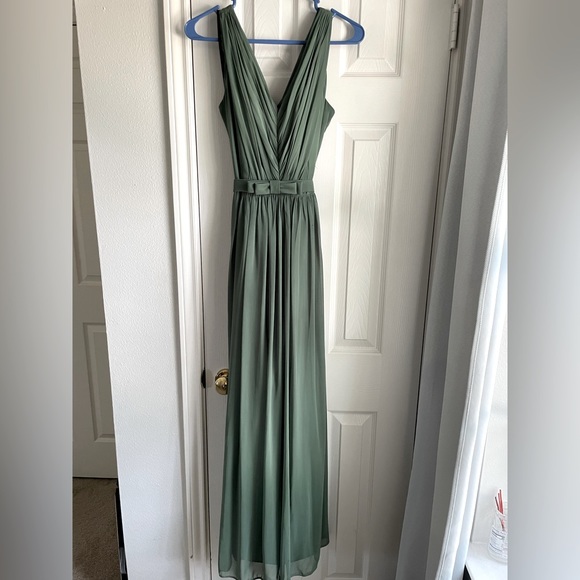 Dessy Bridesmaid Dress in Vineyard Green - Picture 1 of 5